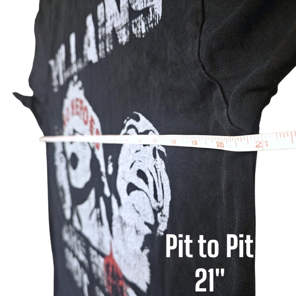 Punk Graphic Tee M Villains Are Made Not Born No Heroes Anarchy Streetwear Y2k - Picture 5 of 7